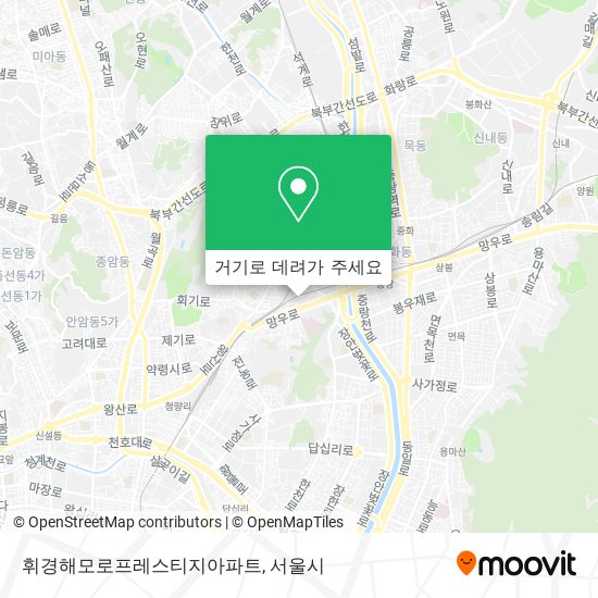 휘경해모로프레스티지아파트 지도