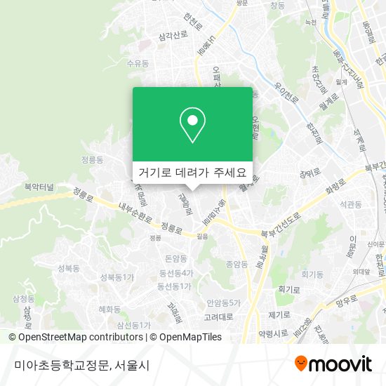 미아초등학교정문 지도