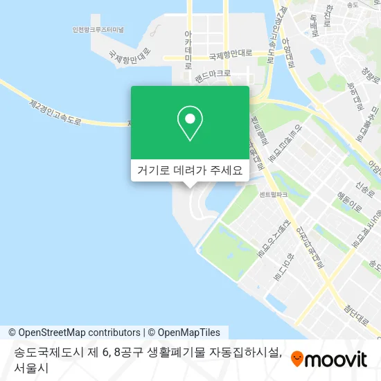 송도국제도시 제 6, 8공구 생활폐기물 자동집하시설 지도