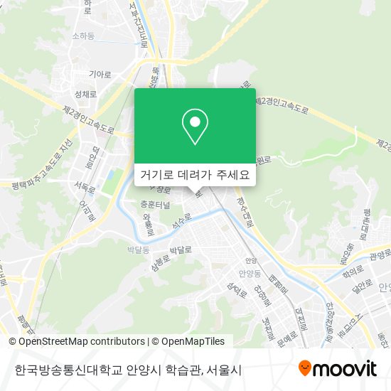 한국방송통신대학교 안양시 학습관 지도