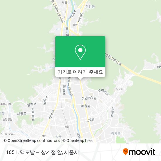 1651. 맥도날드 상계점 앞 지도