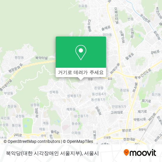 북악당(대한 시각장애인 서울지부) 지도