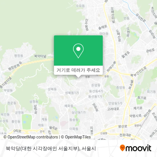 북악당(대한 시각장애인 서울지부) 지도