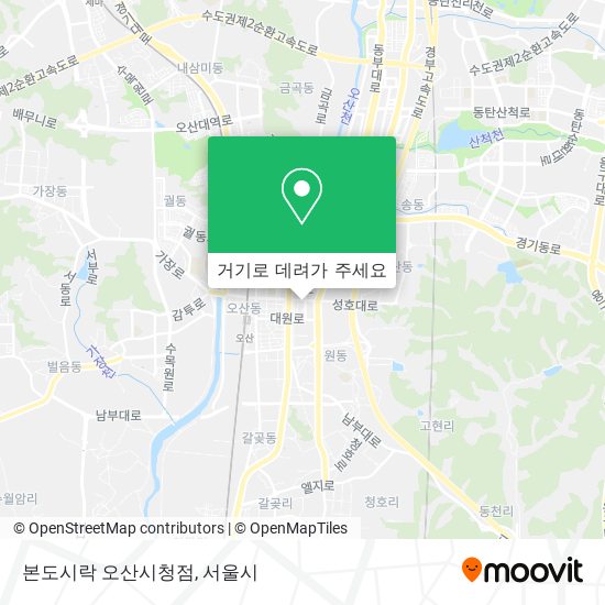 본도시락 오산시청점 지도