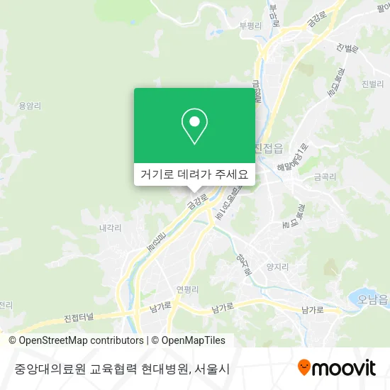 중앙대의료원 교육협력 현대병원 지도
