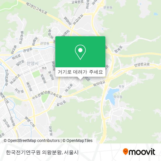 한국전기연구원 의왕분왕 지도