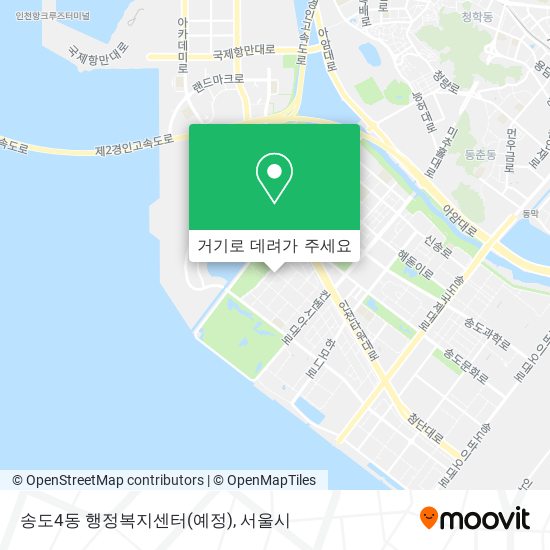 송도4동 행정복지센터(예정) 지도