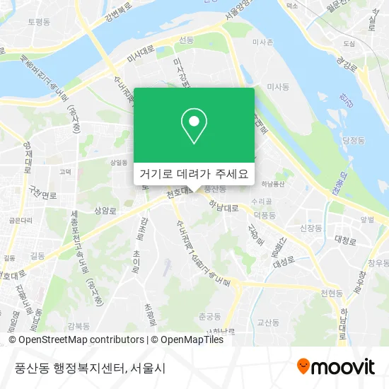 풍산동 행정복지센터 지도