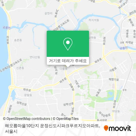 해오름마을10단지 운정신도시파크푸르지오아파트 지도