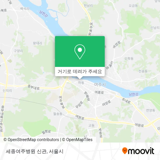 세종여주병원 신관 지도