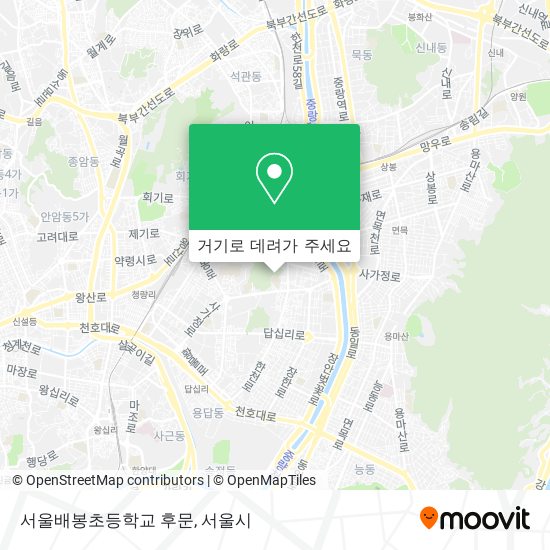 서울배봉초등학교 후문 지도