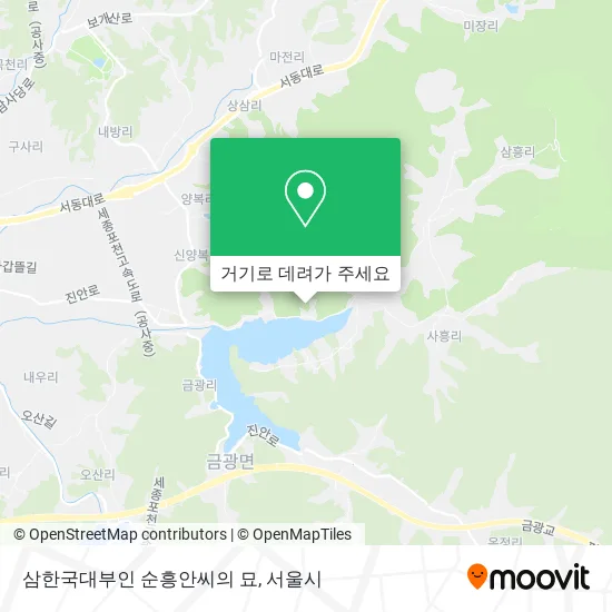 삼한국대부인 순흥안씨의 묘 지도