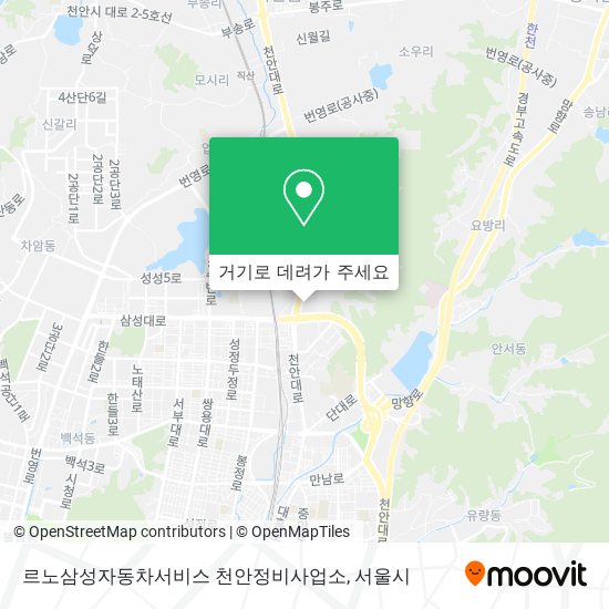 르노삼성자동차서비스 천안정비사업소 지도