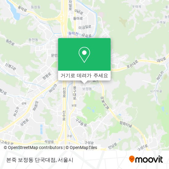 본죽 보정동 단국대점 지도