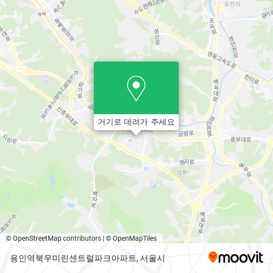 용인역북우미린센트럴파크아파트 지도