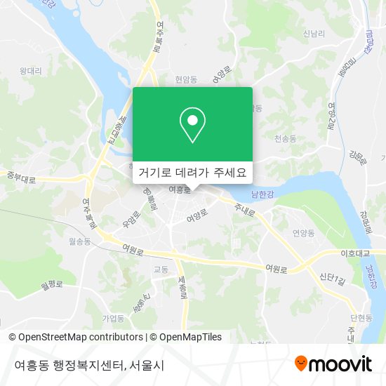 여흥동 행정복지센터 지도