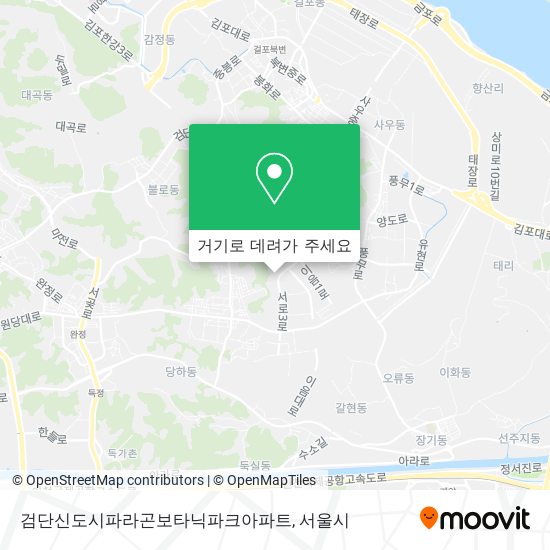 검단신도시파라곤보타닉파크아파트 지도