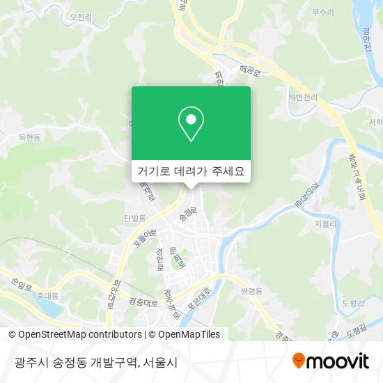 광주시 송정동 개발구역 지도