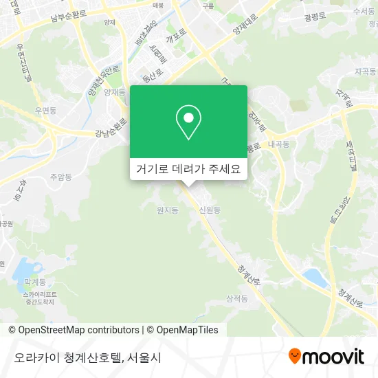 오라카이 청계산호텔 지도