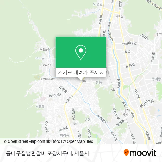통나무집냉면갈비      포장시우대 지도