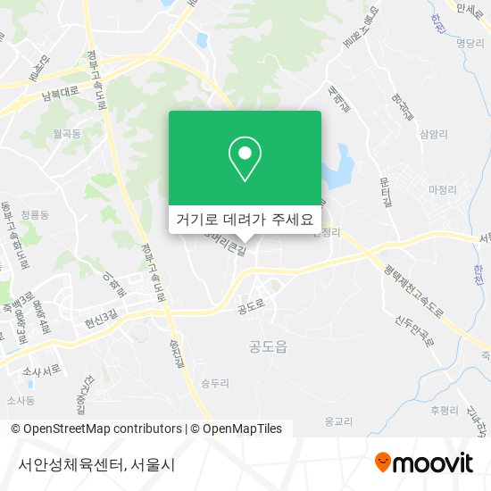 서안성체육센터 지도