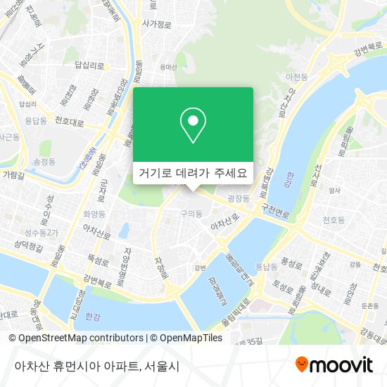 아차산 휴먼시아 아파트 지도