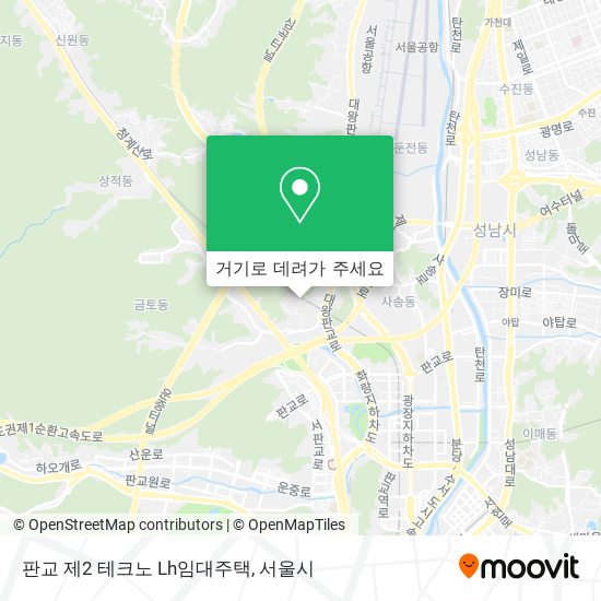 판교 제2 테크노 Lh임대주택 지도