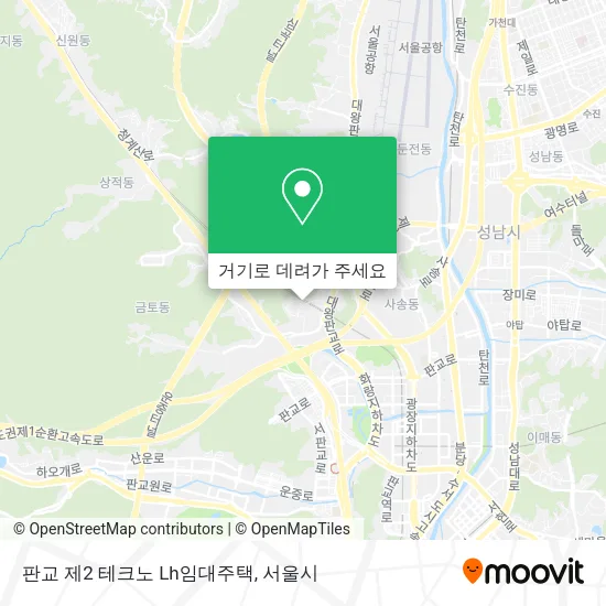 판교 제2 테크노 Lh임대주택 지도