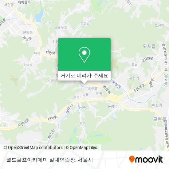 월드골프아카데미 실내연습장 지도