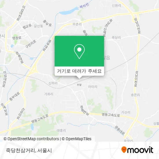 죽당천삼거리 지도