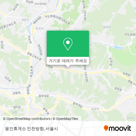 용인휴게소 인천방향 지도