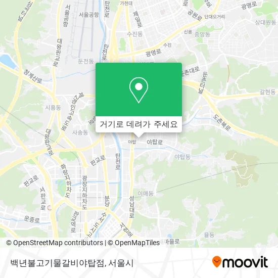 백년불고기물갈비야탑점 지도