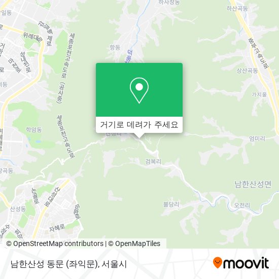 남한산성 동문 (좌익문) 지도