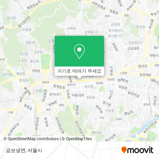 곰보냉면 지도