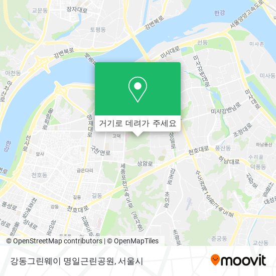 강동그린웨이 명일근린공원 지도
