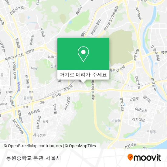 동원중학교 본관 지도
