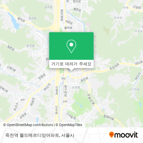 죽전역 월드메르디앙아파트 지도