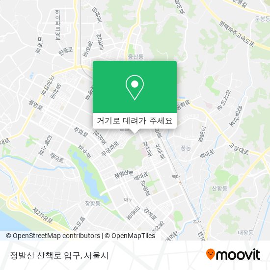 정발산 산책로 입구 지도