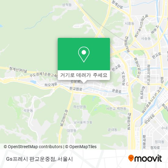 Gs프레시 판교운중점 지도