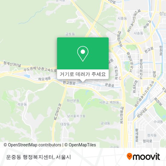 운중동 행정복지센터 지도