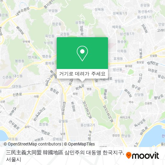 三民主義大同盟 韓國地區 삼민주의 대동맹 한국지구 지도