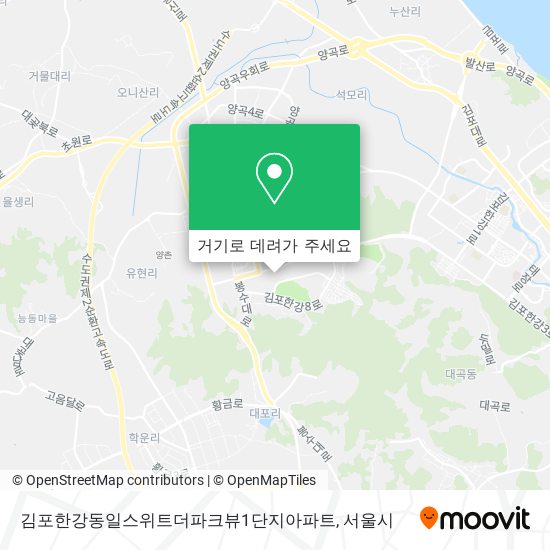 김포한강동일스위트더파크뷰1단지아파트 지도