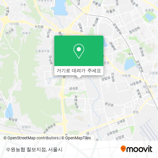 수원농협 칠보지점 지도