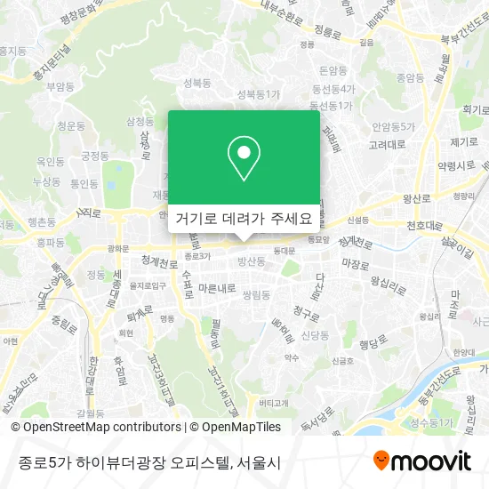 종로5가 하이뷰더광장 오피스텔 지도
