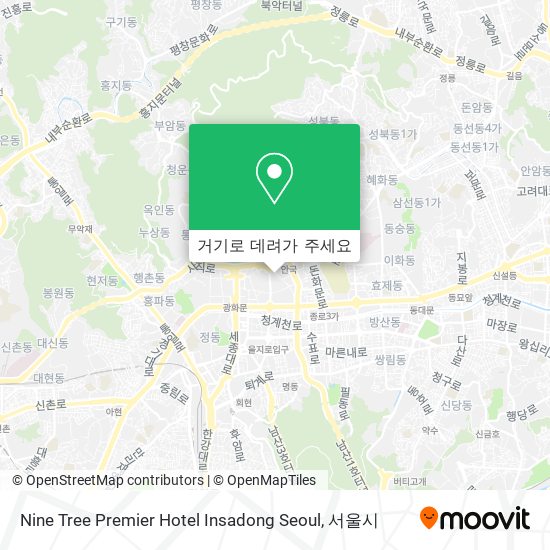 Nine Tree Premier Hotel Insadong Seoul 지도
