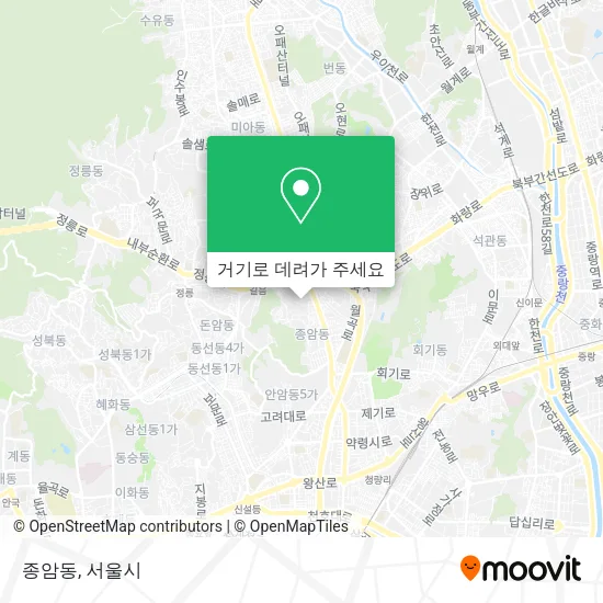 종암동 지도