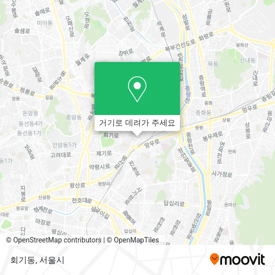 회기동 지도