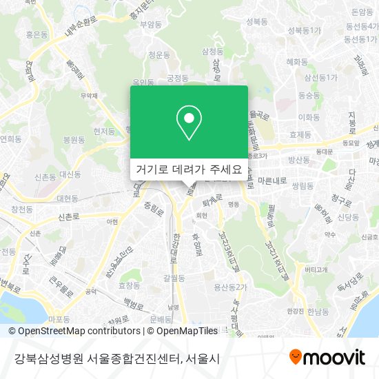 강북삼성병원 서울종합건진센터 지도