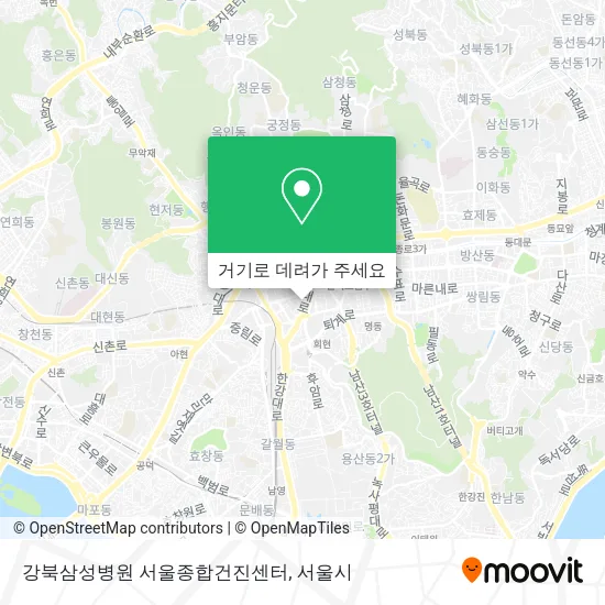 강북삼성병원 서울종합건진센터 지도