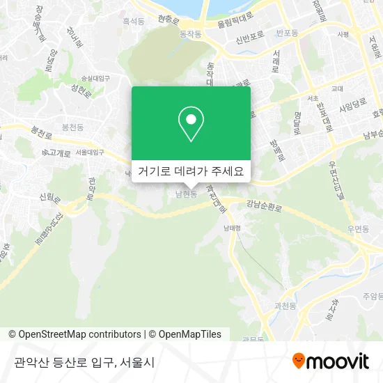 관악산 등산로 입구 지도